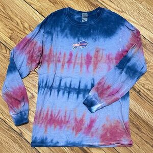 Gildan Tie-Dye Long Sleeve Tee - Blue and Red